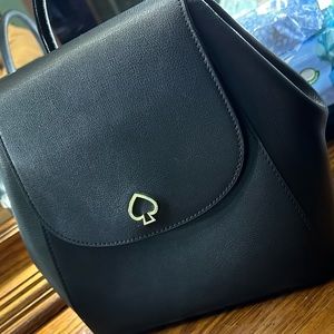 Kate Spade Adel medium flap Leather Backpack (Black)